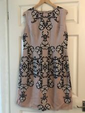 Kaliko Ladies Black And Pink Linen Mix Dress Size 14