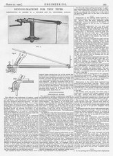 1907 Antique Engineering Print - Bending Machine for Thin Pipes