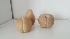 Rare Set of 3 Hand-Carved Stone “Fruit” – Possibly from Fineshade Priory (15th C
