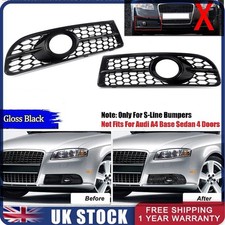 For 05-08 Audi A4 B7 S Line S4 Bumper Fog Light Honeycomb Lower Grille Grill NEW