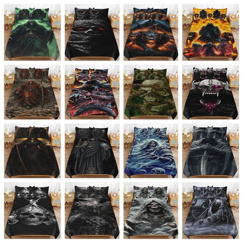 Gothic skull duvet quilt cover - quilt,