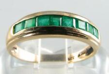 CLASSIC 9K 9CT GOLD COLUMBIAN EMERALD CHANNEL ETERNITY ART DECO INS BAND RING
