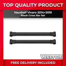 FITS VAUXHALL VIVARO 14>19 BLACK CROSS BAR SET FOR OUR ALUMINIUM ROOF BARS RACK