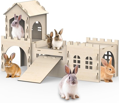 Wooden bunny house - wooden,