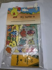 Vintage Mr Men Transfer Badge Crayola Pack Colouring 1992 New Old Stock Rare