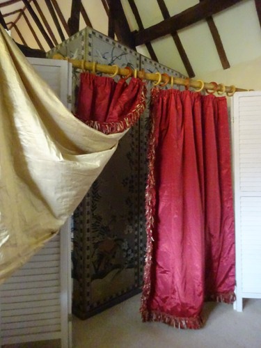 Curtains silk 5ft2 long - silk, 5ft2"