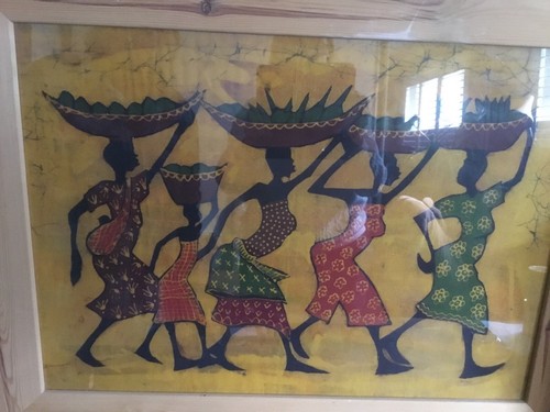 African fabric batik frame - fabric,