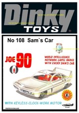 DINKY TOYS No.108 JOE 90  SAM`S CAR "SILVER" A5 NEW POSTER ONLY.FLYER,ADVERT.