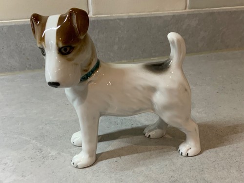 Porcelain fox terrier ornament - fox,