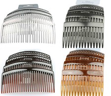 HAIR COMBS HAIR SLIDES 4 PACK OF BLACK CLEAR TORT HAIR COMB PLASTIC 