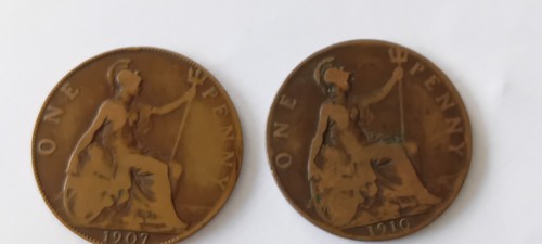Old british copper coins - copper,