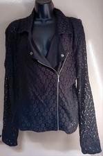 BNWOT Atmosphere Black Lace Biker Style Jacket – UK 16