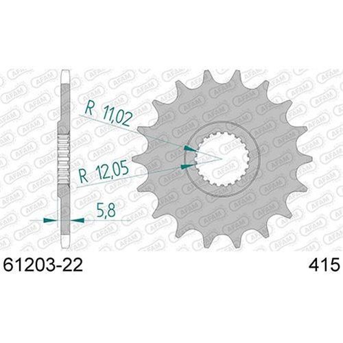 Afam 415 pitch front - pitch, sprocket