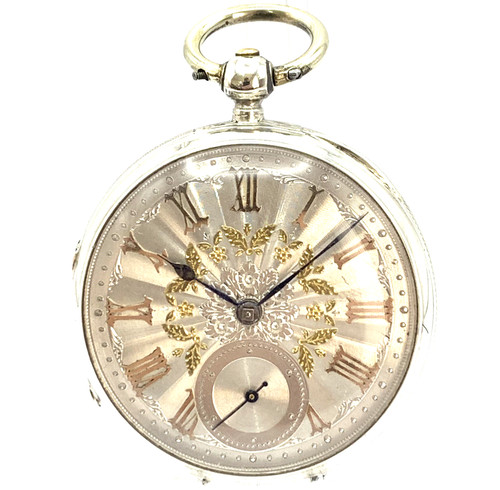 1890 beautiful silver dial - silver,