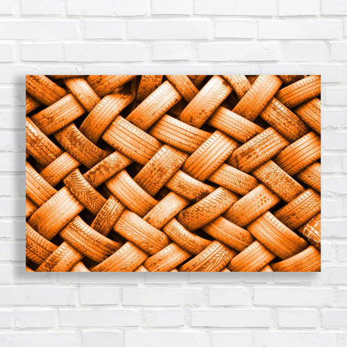 Rubber tyres orange canvas - orange,