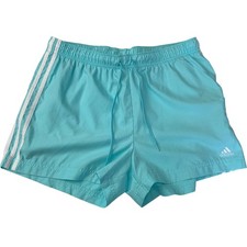 Adidas Women's Activewear Shorts Turquoise Drawstring UK 18