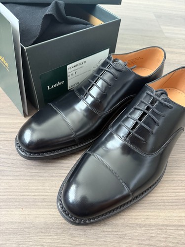Loake finsbury black shoes - loake,