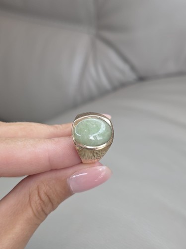 Antique 14ct jade single stone - 14ct,