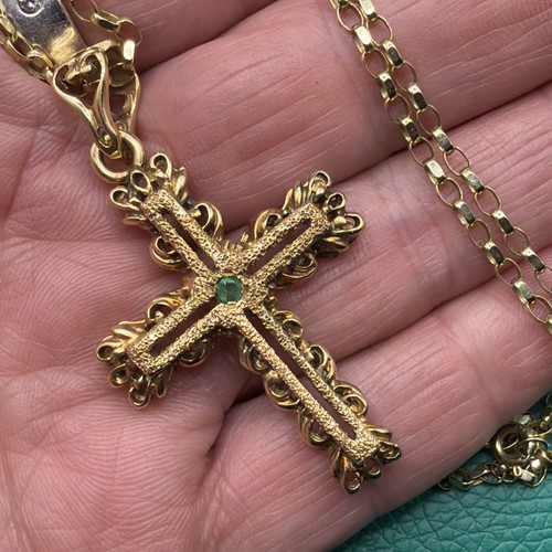 9ct gold emerald cross - cross,