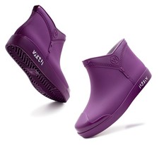 Womens Ankle Wellies Boots Short Slip On Waterproof Ladies Rain Wellington Boots