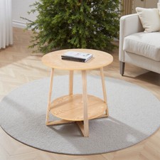 Round Rubberwood Side Table
