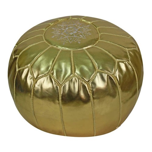 Leather pouf moroccan ottoman - pouf,
