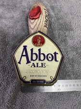 Abbot Ale Pump Metal Clip + wooden handle Beer Pump Man cave Lager Badge VGC