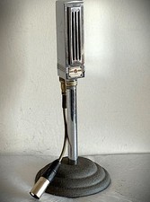Rare and working Vintage 1930's Universal 5MM Ribbon Microphone, w/stand & cable
