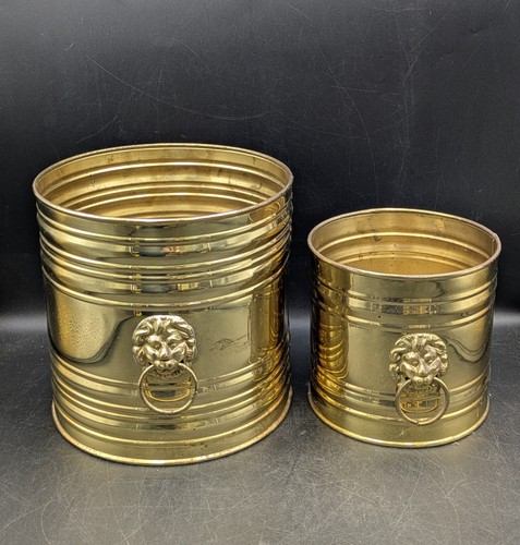 Pair lion ring handled - of,