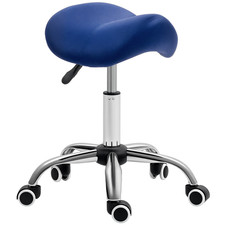 HOMCOM PU Leather Saddle Stool