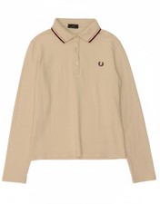 FRED PERRY Boys Long Sleeve Polo Shirt 15-16 Years White AR11