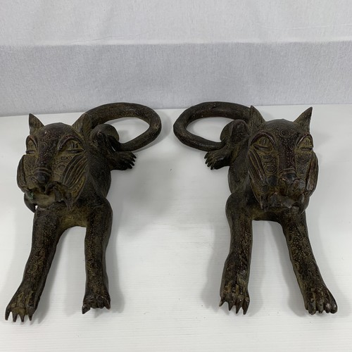 Large pair benin bronze - large,