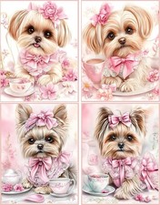 8 Puppy Dog shabby chic tea