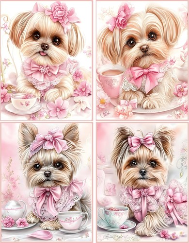 Puppy dog shabby chic tea - 8,