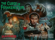 THE CURSE OF FRANKENSTEIN Limited Edition Quad Poster - Hammer Horror  - OOP