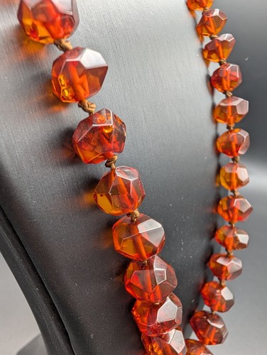Vintage cherry amber chain - amber,