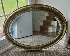 Vintage 1960s Gold Oval Mirror