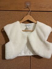Jona Michelle Girls  Faux Fur Crop Shrug Bolero  White 10YRS
