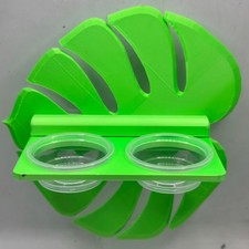 Monstera Leaf Amphibian / Reptile Double Feeding Dish - Terrarium / Vivarium