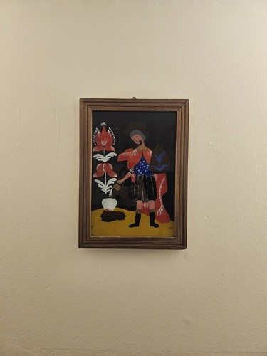 Polish folk art reverse glass - polish,