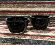 Kenneth Turner Cased Glass Black Bowls  X2