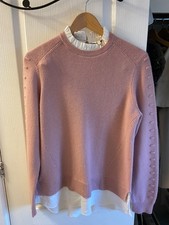 wool and cachmere ted baker pink mock shirt jumper