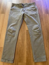Massimo Dutti Men's UK34 Trousers / Chinos Leg 32 Slim Fit, Tapered Fit