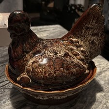 K1/ Hen On A Nest Fosters Pottery Vintage 