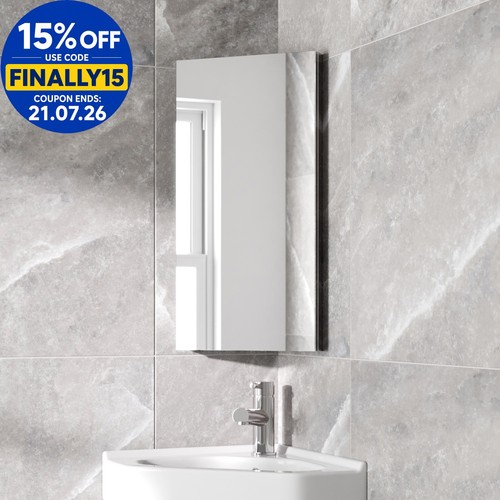 Corner bathroom mirror cabinet - mirror,