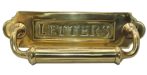 Antique brass letter box and