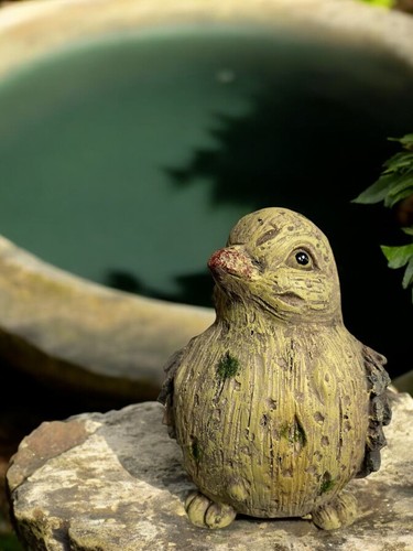 Resin wood effect bird - resin,