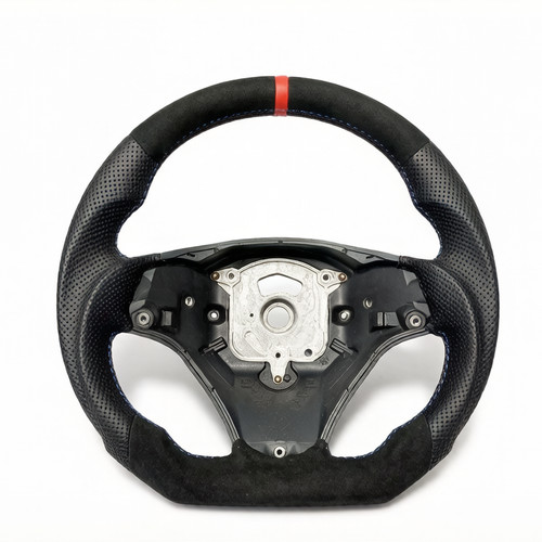 Full leather flat steering - leather,