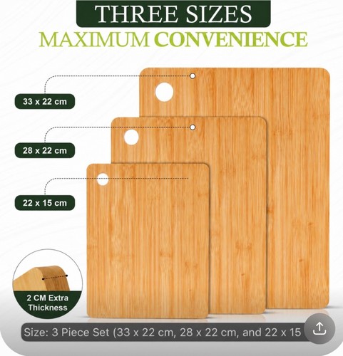 Piece bamboo chopping board - 3,