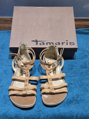 Tamaris tan leather gladiator - tamaris,